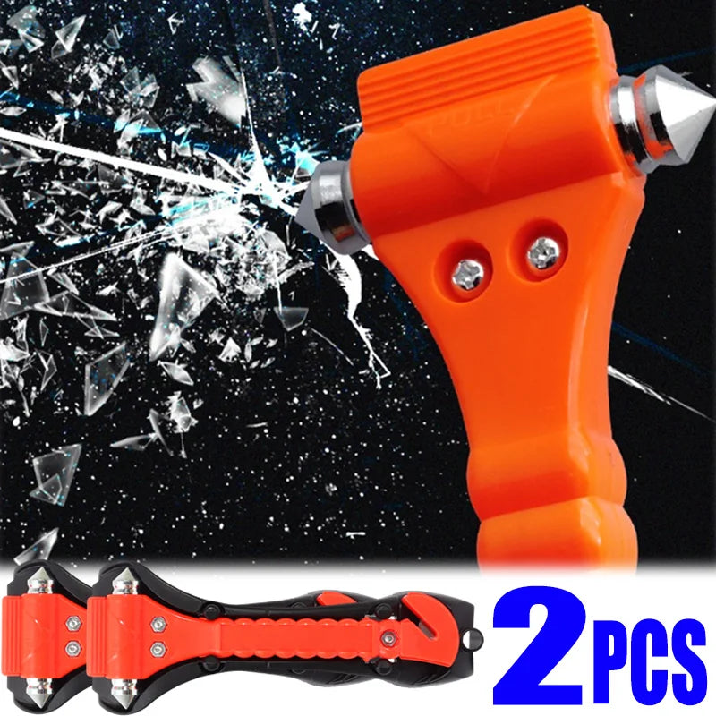 1/2PCS Car Emergency Escape Hammer, 2-in-1 Window Breaker & Seat Belt Cutter Safety Tool