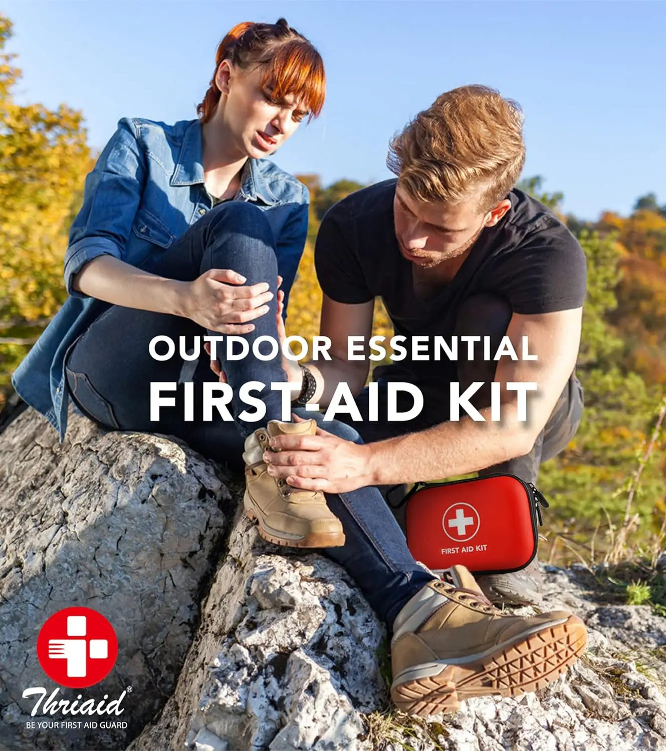 104PCS Mini First Aid Kit, Water-Resistant Hard Case for Car, Travel, Camping, Hiking, Home