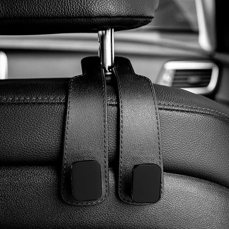 Universal Car Headrest Hooks, Seat Back Hanger for Bags, Organiser Holder Clips, Auto Fastener
