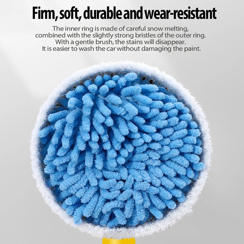 360° Car Rotary Wash Brush Kit, Automatic Rotating High-Pressure Foam Washer for Vehicle Cleaning