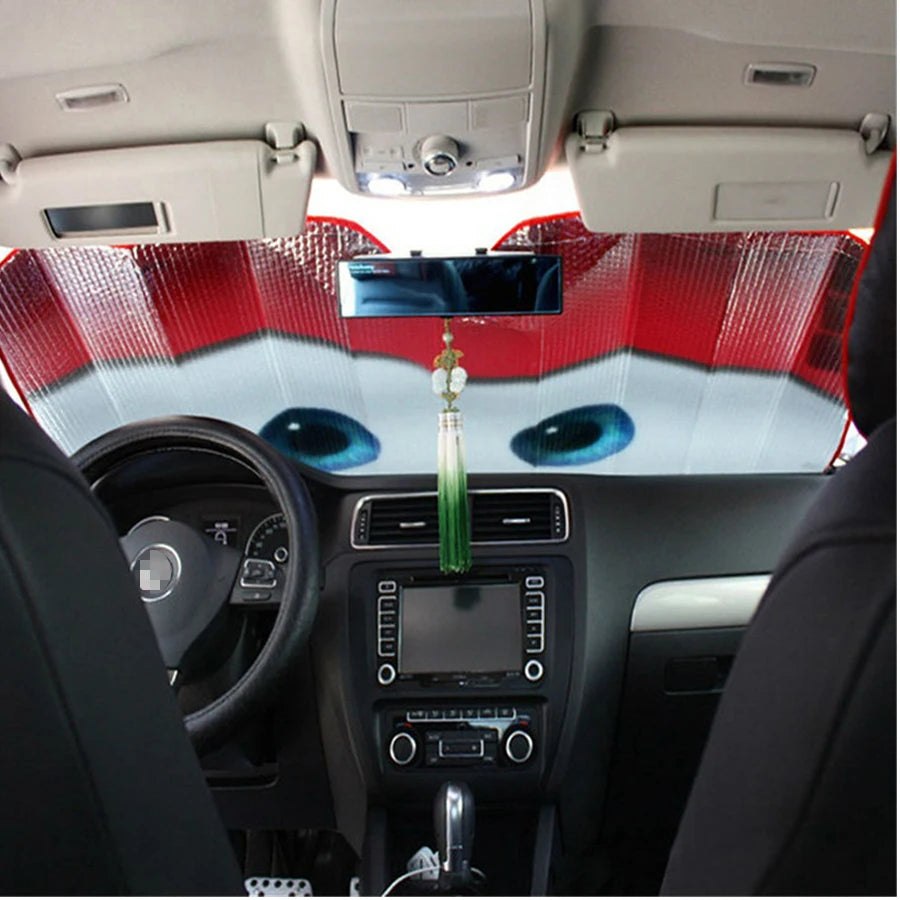 Car Solar Protection Windshield Sunshade, Aluminium Foil Sun Visor, 5 Colours, 130×70cm