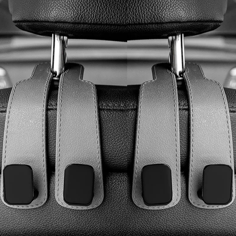 Universal Car Headrest Hooks, Seat Back Hanger for Bags, Organiser Holder Clips, Auto Fastener