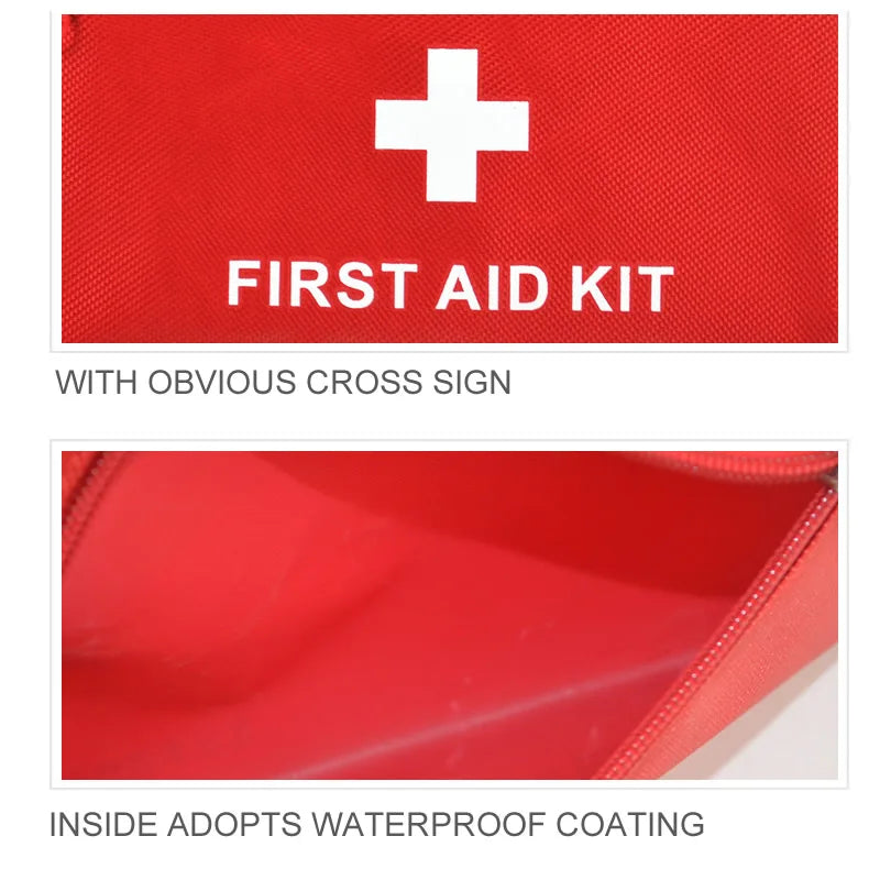 50PCS Portable First Aid Kit, Red Car Emergency Medical Kit for Home, Travel, Camping & Outdoor Use