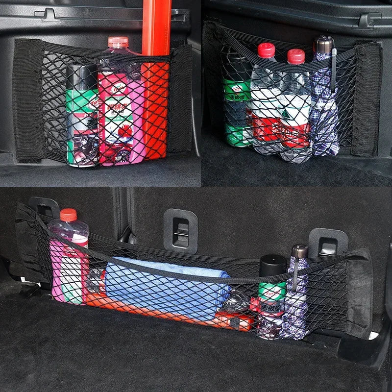 Universal Car Rear Trunk Mesh Storage Net Elastic Seat Back Bag Pocket Organizer 5 Sizes
