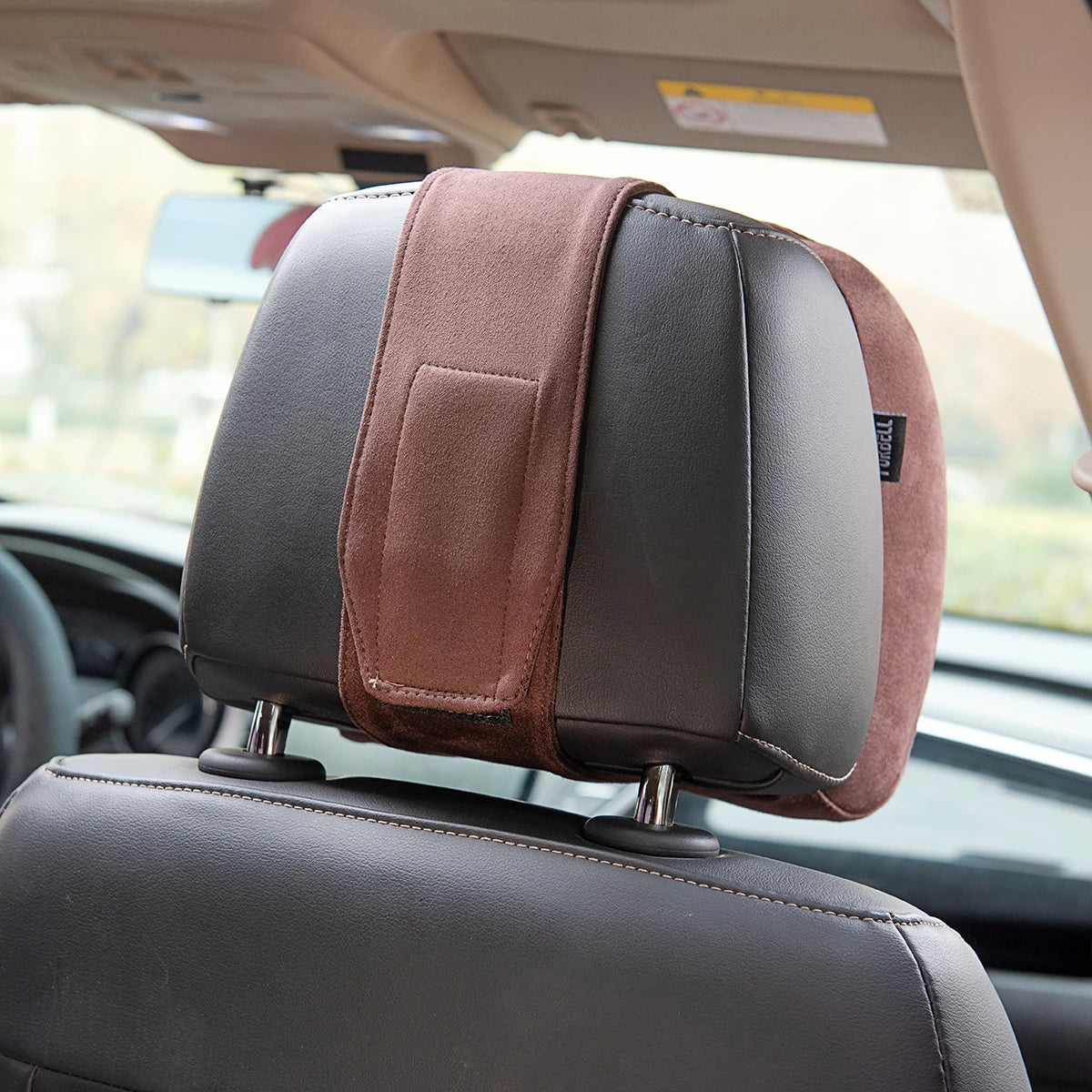 ForBell Suede Memory Foam Car Headrest & Neck Pillow, Ergonomic Support for Driver & Passenger