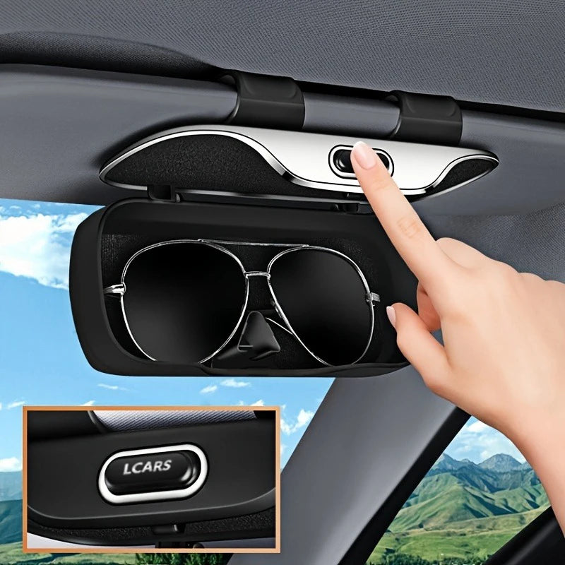 Universal Car Sun Visor Eyeglass Case, Sunglasses Holder Storage Box for Driver and Co-Pilot