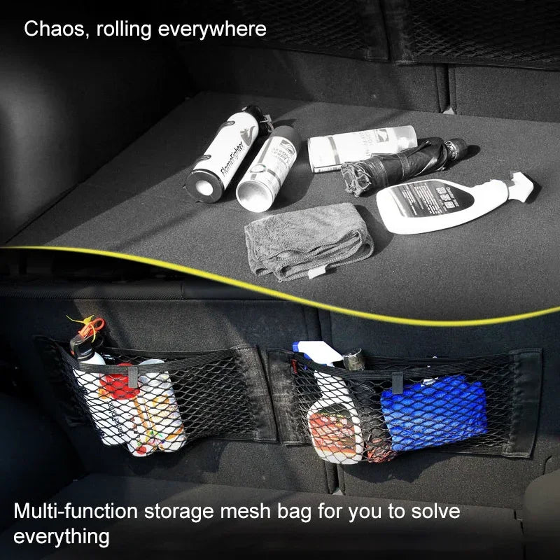Universal Car Rear Trunk Mesh Storage Net Elastic Seat Back Bag Pocket Organizer 5 Sizes