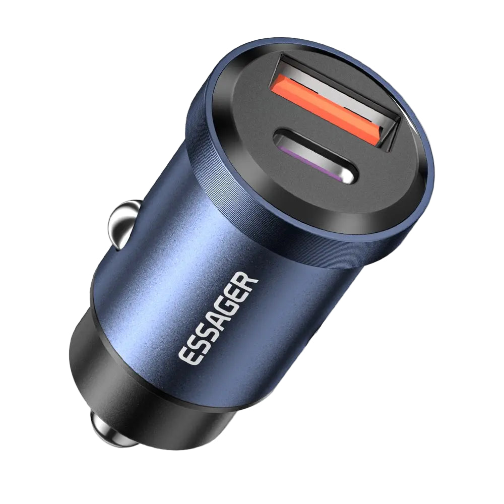 ESSAGER 30W 5A QC PD 3.0 SCP USB Car Charger Quick Charge 4.0 USB-C Fast Charging for iPhone Huawei
