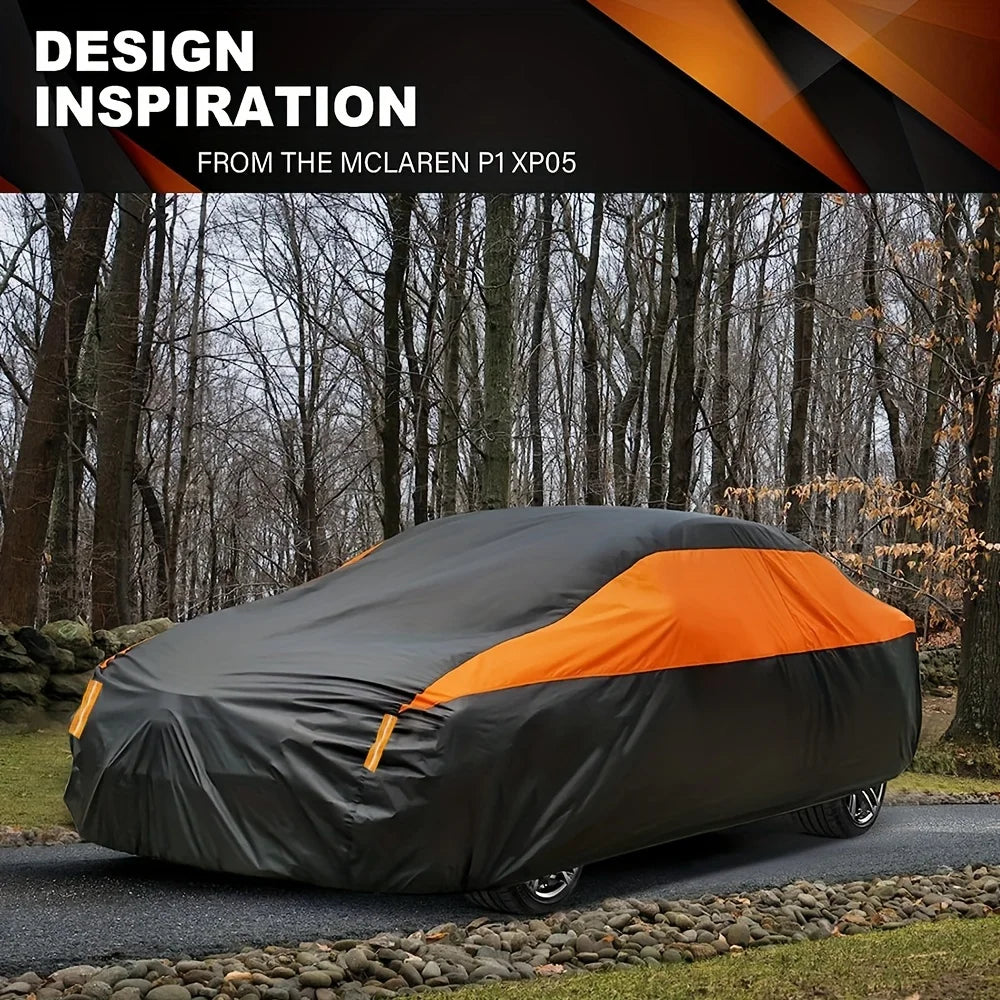 Universal Car Cover 190T Waterproof UV Protection for SUV and Sedan, Outdoor Rain Snow Shield