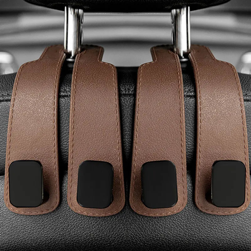 Universal Car Headrest Hooks, Seat Back Hanger for Bags, Organiser Holder Clips, Auto Fastener