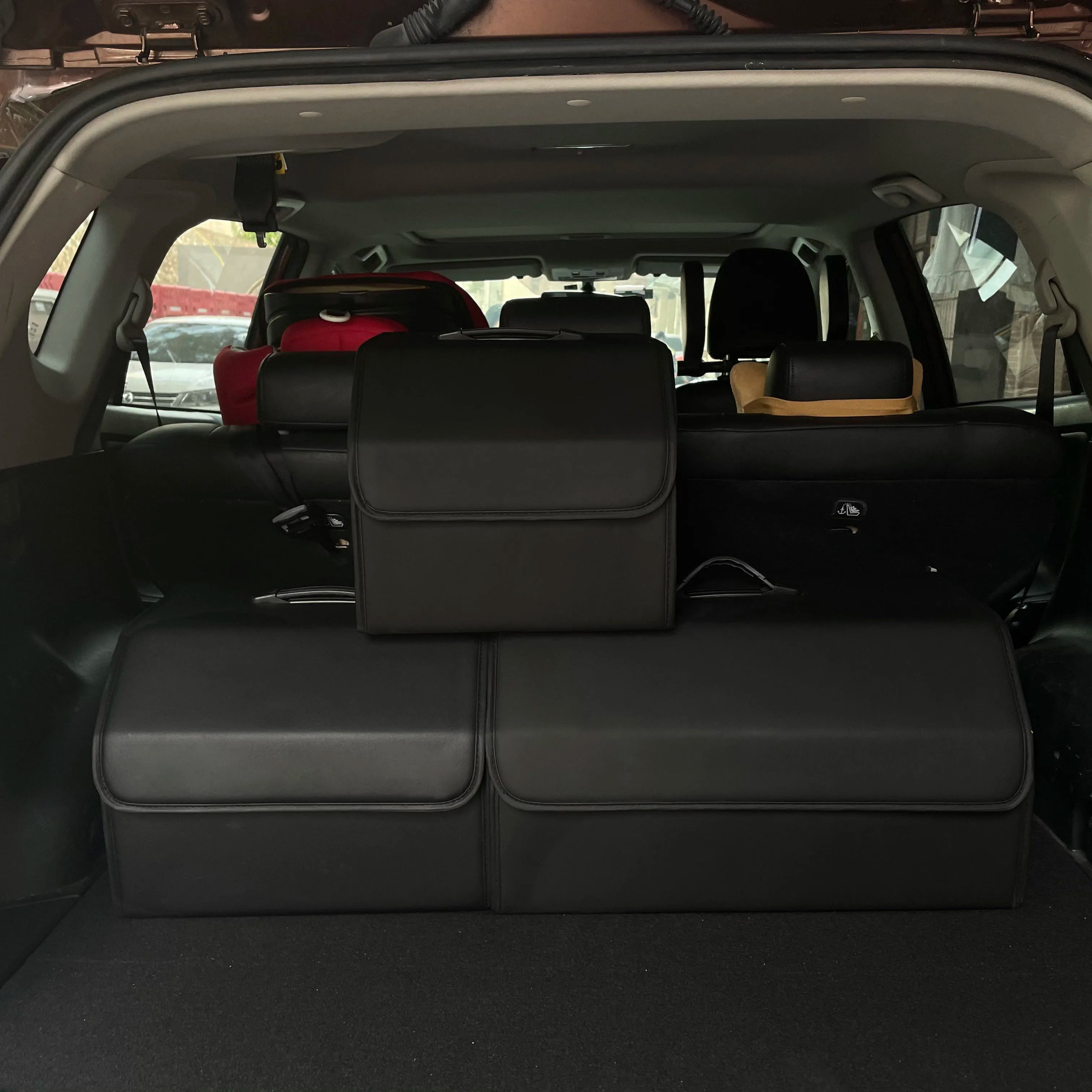 Storage Box PU Leather Multipurpose Collapsible Car Trunk Storage Organiser Auto Accessories