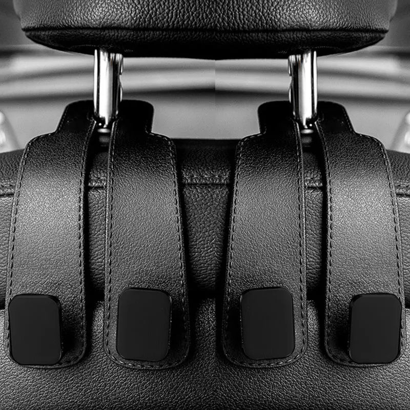 Universal Car Headrest Hooks, Seat Back Hanger for Bags, Organiser Holder Clips, Auto Fastener