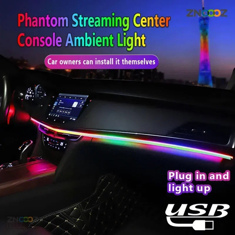140cm RGB Car Ambient Light – APP Controlled LED Interior Strip for Tesla Model 3 Y S X, USB