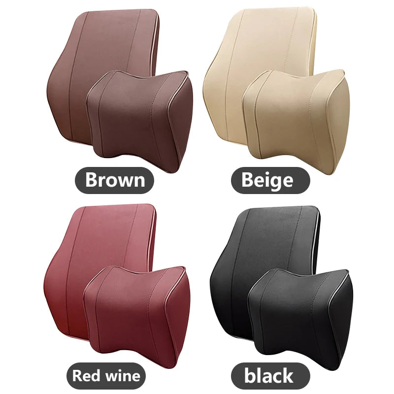 Universal Memory Foam Car Neck Pillow, Breathable Headrest Cushion for Neck & Lumbar Support