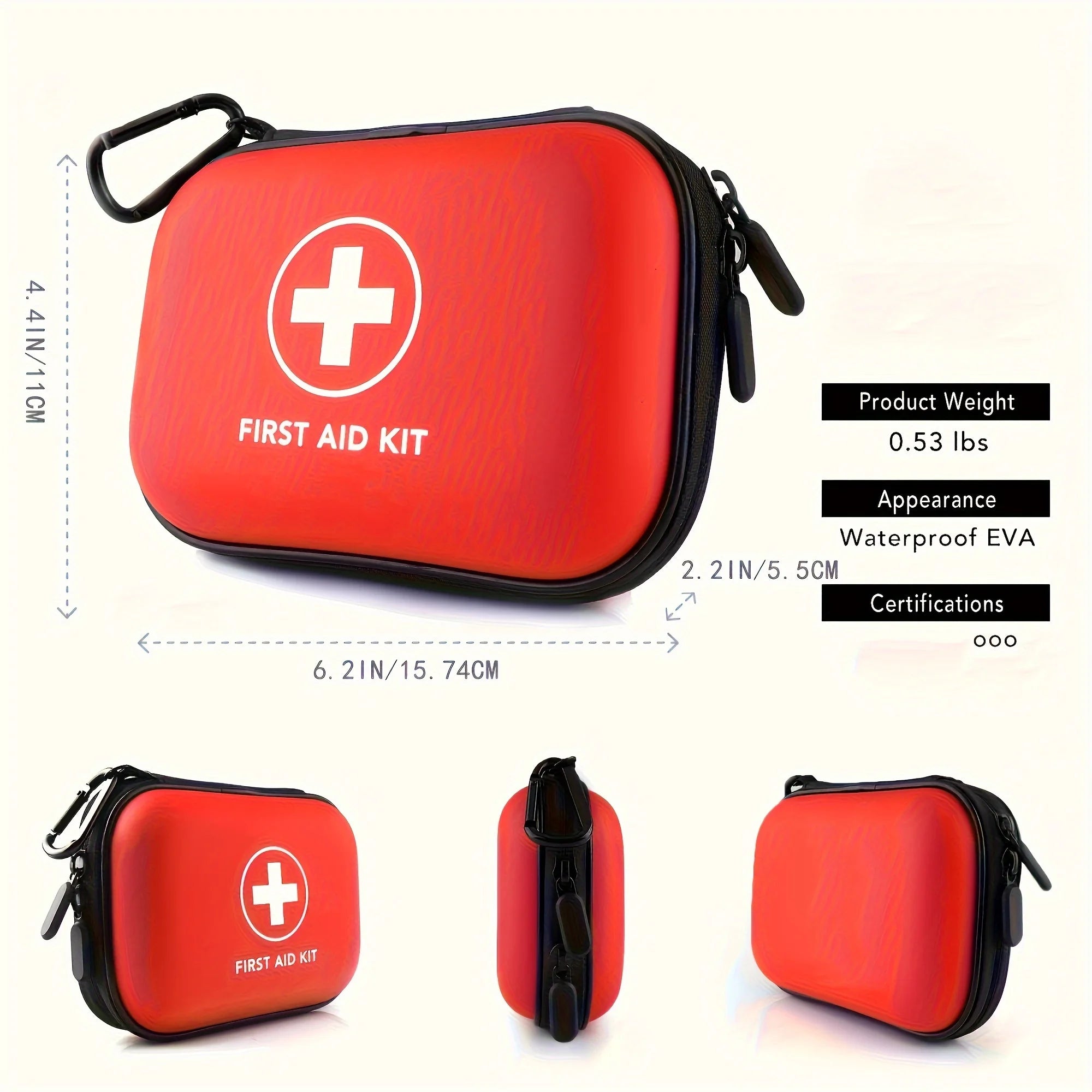 104PCS Mini First Aid Kit, Water-Resistant Hard Case for Car, Travel, Camping, Hiking, Home