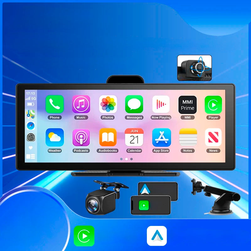 11.26" 4K Dash Cam with Wireless CarPlay, Android Auto, GPS Navigation, Bluetooth & Rear Camera