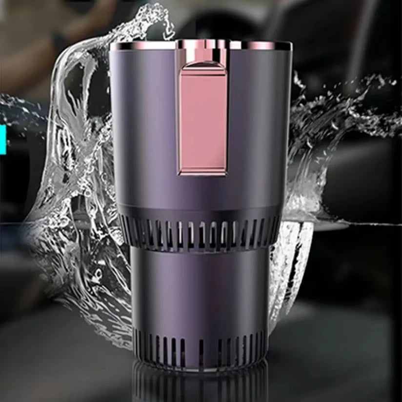 2-in-1 Smart Car Cup Holder, Mini Hot & Cold Drink Warmer Cooler for Car & Office Use